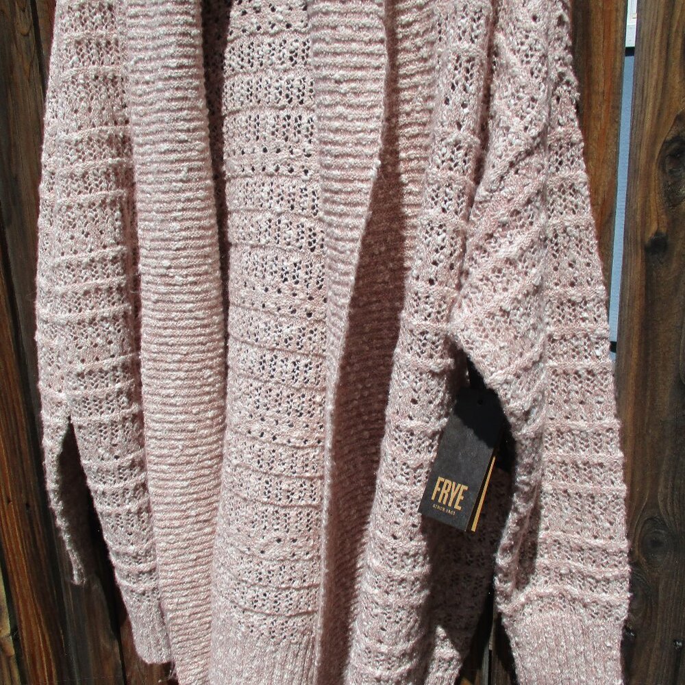 NEW Frye Women's Open Front Cardigan Pastel Mauve Size L NWT - Picture 4 of 9